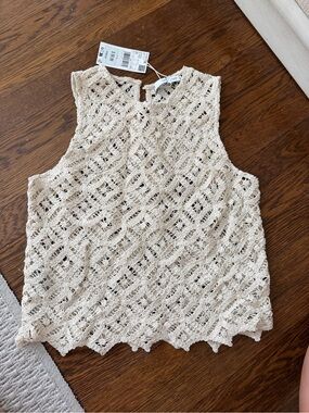 Mango Crochet Sleeveless top